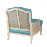 French Louis XV Style Cane Back Bergere Chair and Ottoman - Image 7