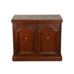 Flip Top Server in Cherry Finish with Marble Inset Top
