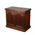 Flip Top Server in Cherry Finish with Marble Inset Top - Image 5