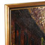 Vintage Original Oil on Canvas of Bustling Asian Street Market Scene - Image 3