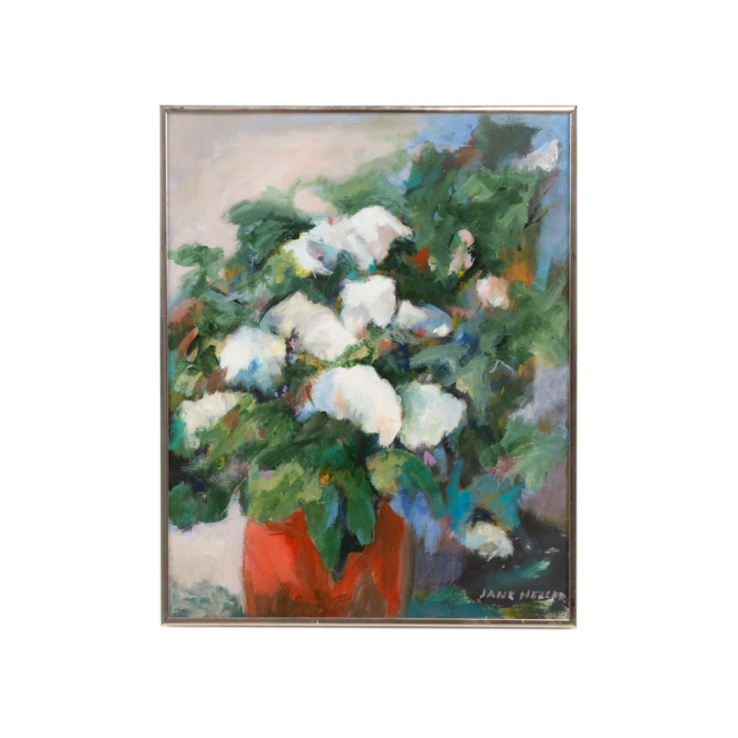 ZSMAX_353-2 JANE HELLER “Summer Flower” Original Floral Still Life on Canvas - Image 1