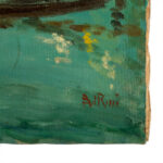 Vintage Signed Original Oil Venetian Canal Scene on Canvas - Image 3