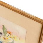 Signed Mixed Media Floral Still Life Collage Covered in Translucent Paper - Image 3