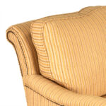 Roll Arm Accent Chair in Beige Striped Upholstery - Image 3