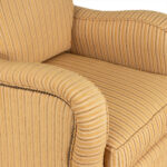 Roll Arm Accent Chair in Beige Striped Upholstery - Image 4