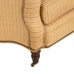 Roll Arm Accent Chair in Beige Striped Upholstery - Image 5