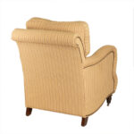 Roll Arm Accent Chair in Beige Striped Upholstery - Image 7