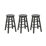 Set of 3 POTTERY BARN Stools in Black Finish