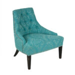 Accent Chair in Button Tufted Teal Upholstery - Image 2