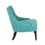 Accent Chair in Button Tufted Teal Upholstery - Image 6