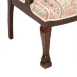 Vintage Wood Framed Wing Chair in Tapestry Style Upholstery - Image 6