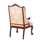 Vintage Wood Framed Wing Chair in Tapestry Style Upholstery - Image 8