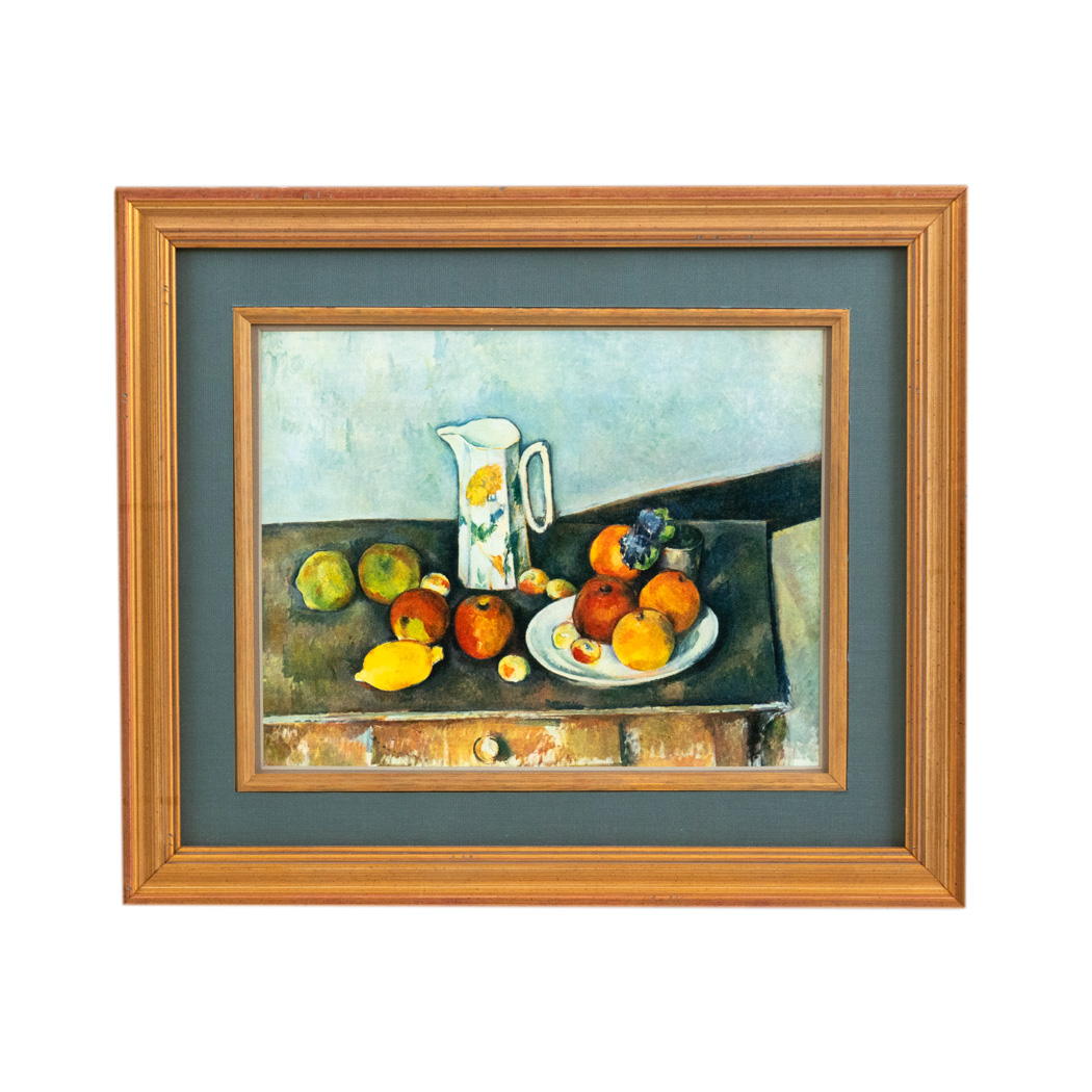 ZKSA_140-2 PAUL CEZANNE “Still Life with Milk Jug and Fruit” Framed Print - Image 1