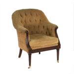 LILLIAN AUGUST Tufted Back Accent Chair in Gold Patterned Upholstery - Image 2