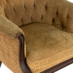 LILLIAN AUGUST Tufted Back Accent Chair in Gold Patterned Upholstery - Image 4