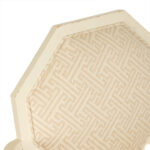 CENTURY FURNITURE White Finished Octagonal Back Armchair with Greek Key Upholstery - Image 3