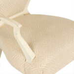 CENTURY FURNITURE White Finished Octagonal Back Armchair with Greek Key Upholstery - Image 4