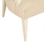 CENTURY FURNITURE White Finished Octagonal Back Armchair with Greek Key Upholstery - Image 5