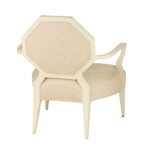 CENTURY FURNITURE White Finished Octagonal Back Armchair with Greek Key Upholstery - Image 7