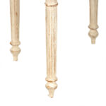 French Louis XVI White Wood Framed Stool with Pink Tufted Upholstery - Image 4