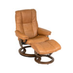 EKORNES Stressless Brown Leather Chair and Ottoman
