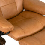 EKORNES Stressless Brown Leather Chair and Ottoman - Image 3