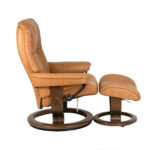 EKORNES Stressless Brown Leather Chair and Ottoman - Image 5