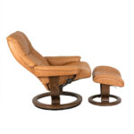 EKORNES Stressless Brown Leather Chair and Ottoman - Image 6