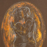 JOE CAPOZIO Ink On Paper of Embracing Couple - Image 2
