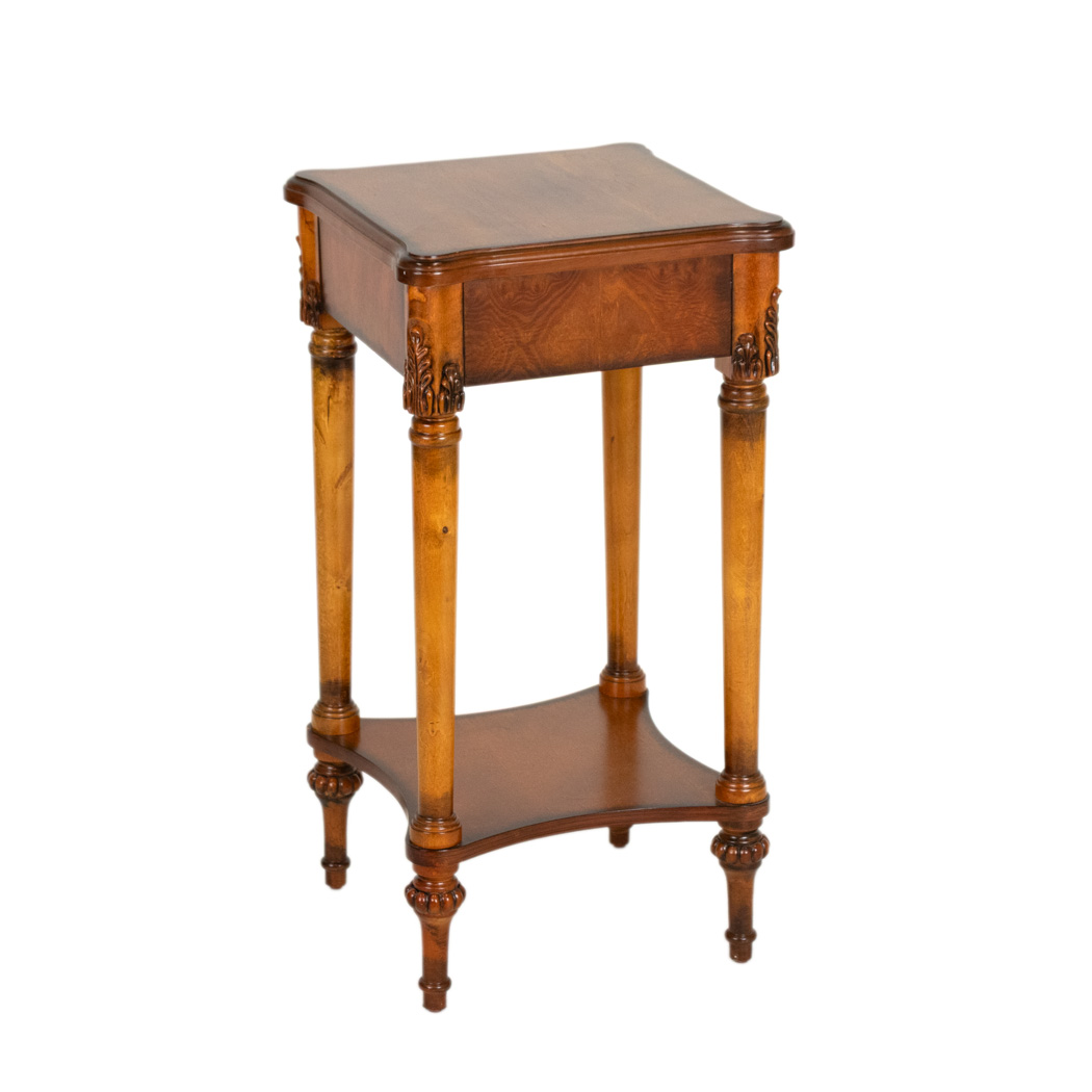 ZAZA_107-2 Hand Rubbed Finish Side Table with Acanthus Leaf Accents - Image 1