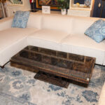 African Carved Pictorial Coffee Table with Glass Top - Image 5