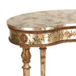 Vintage French Louis XVI Style Hand Painted and Gilded Kidney Shaped Desk - Image 3