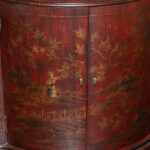 ETHAN ALLEN Red Chinoiserie Hall Chest - Image 3