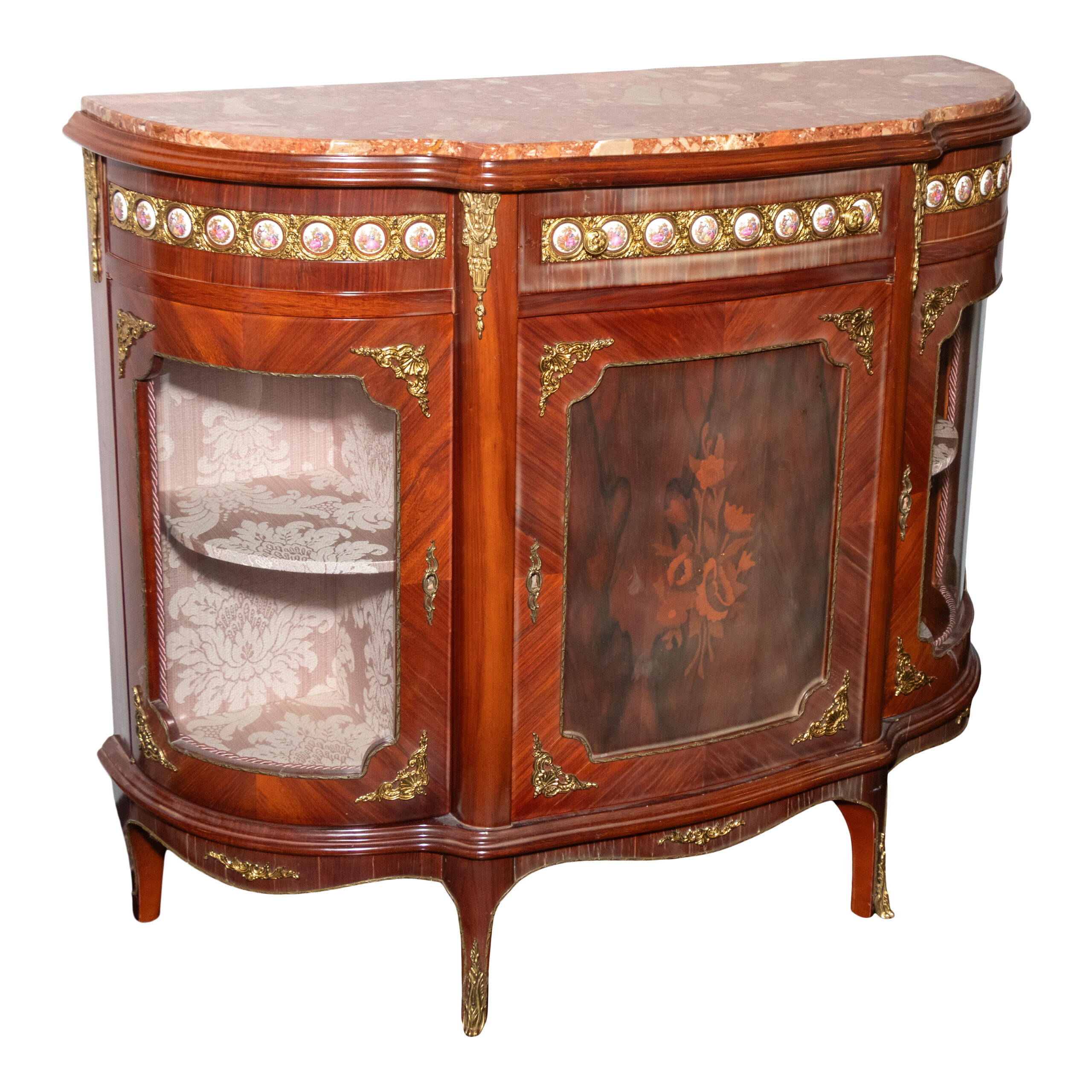 ZLORH_105-2 Antique French Walnut Demilune Sideboard - Image 1