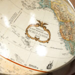 REPLOGLE Floor Globe in Cherry Finish Stand - Image 4