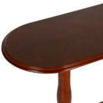Oval Trestle Base Console Table in Cherry Finish - Image 2