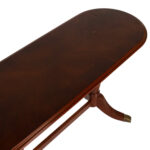 Oval Trestle Base Console Table in Cherry Finish - Image 3