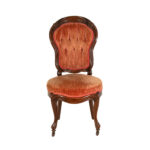 Antique Victorian Tufted Back Parlor Chair on Casters