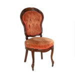 Antique Victorian Tufted Back Parlor Chair on Casters - Image 2