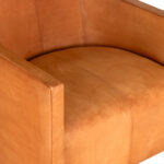 STANLEY FREIDMAN for BRUETON Wing Chair in Caramel Leather Upholstery - Image 4