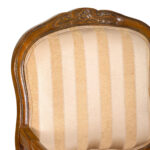 BERNARDS INC French Provincial Style Fauteuil Chair in Gold Stripe Upholstery - Image 3