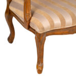 BERNARDS INC French Provincial Style Fauteuil Chair in Gold Stripe Upholstery - Image 5