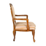 BERNARDS INC French Provincial Style Fauteuil Chair in Gold Stripe Upholstery - Image 6