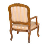 BERNARDS INC French Provincial Style Fauteuil Chair in Gold Stripe Upholstery - Image 7