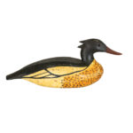 Hand Carved and Painted Wood Red-Breasted Merganser Duck Decoy