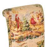 Traditional Upholstered Armless Roll Back Chair - Image 2
