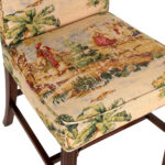 Traditional Upholstered Armless Roll Back Chair - Image 3