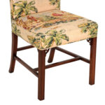 Traditional Upholstered Armless Roll Back Chair - Image 4