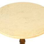 Stone Side Table on Ornate Brass Stem - Image 2