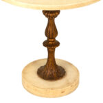 Stone Side Table on Ornate Brass Stem - Image 3